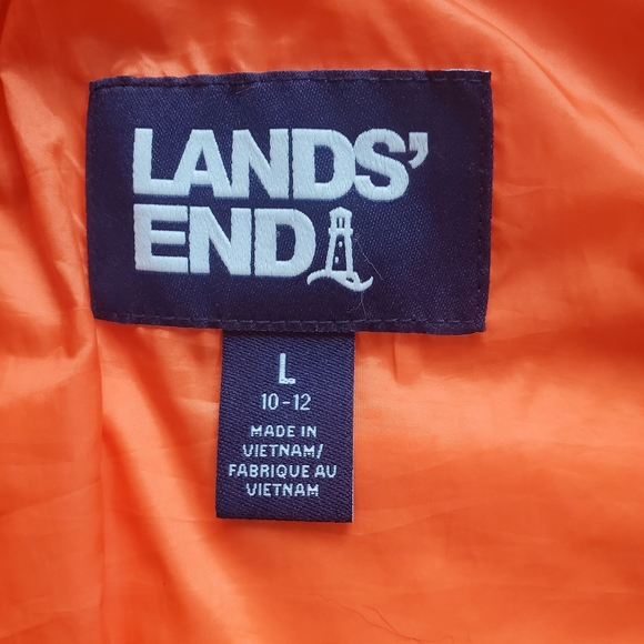 Land's End Boys Orange Puffer Jacket - Picture 7 of 9